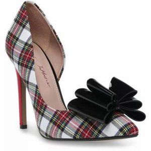 NWB Betsey Johnson Prince-P Bow Pumps 8 - SOLD OUT in this size RED/WHITE PLAID
